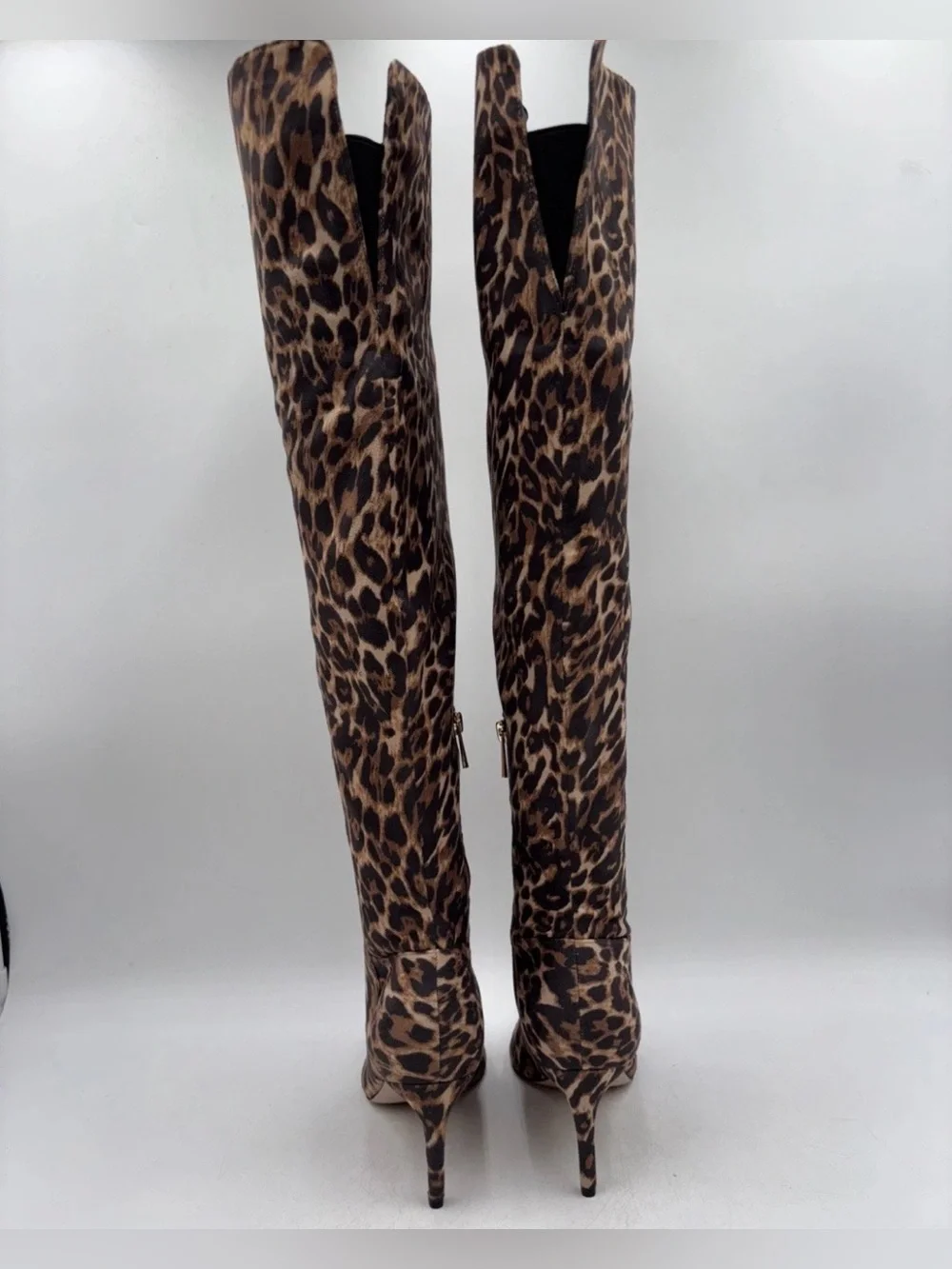 Jessica Simpson Verity Knee High Boots Leopard Print Pointed Heel Women’s 8M